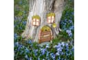 relaxdays Feentür Set Blätterdach Gartenfigur Bunt Kunststein Bild 5