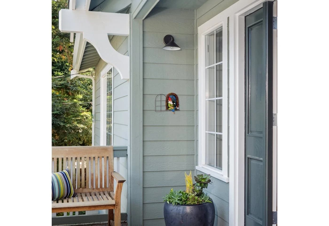 RELAXDAYS Gartenfigur Trinkender Zwerg im Fenster Bunt