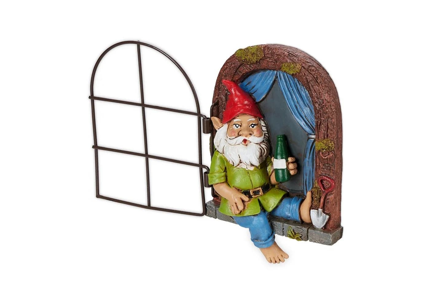 RELAXDAYS Gartenfigur Trinkender Zwerg im Fenster Bunt - Bild 2