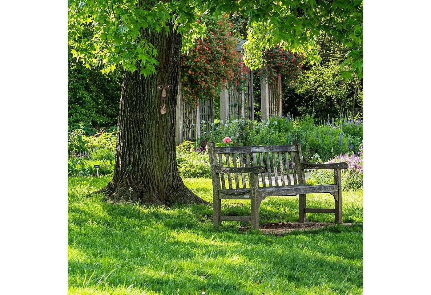 relaxdays Gartenfigur Baumgesicht mit Ruhe-Geste Beige Braun - Bild 5