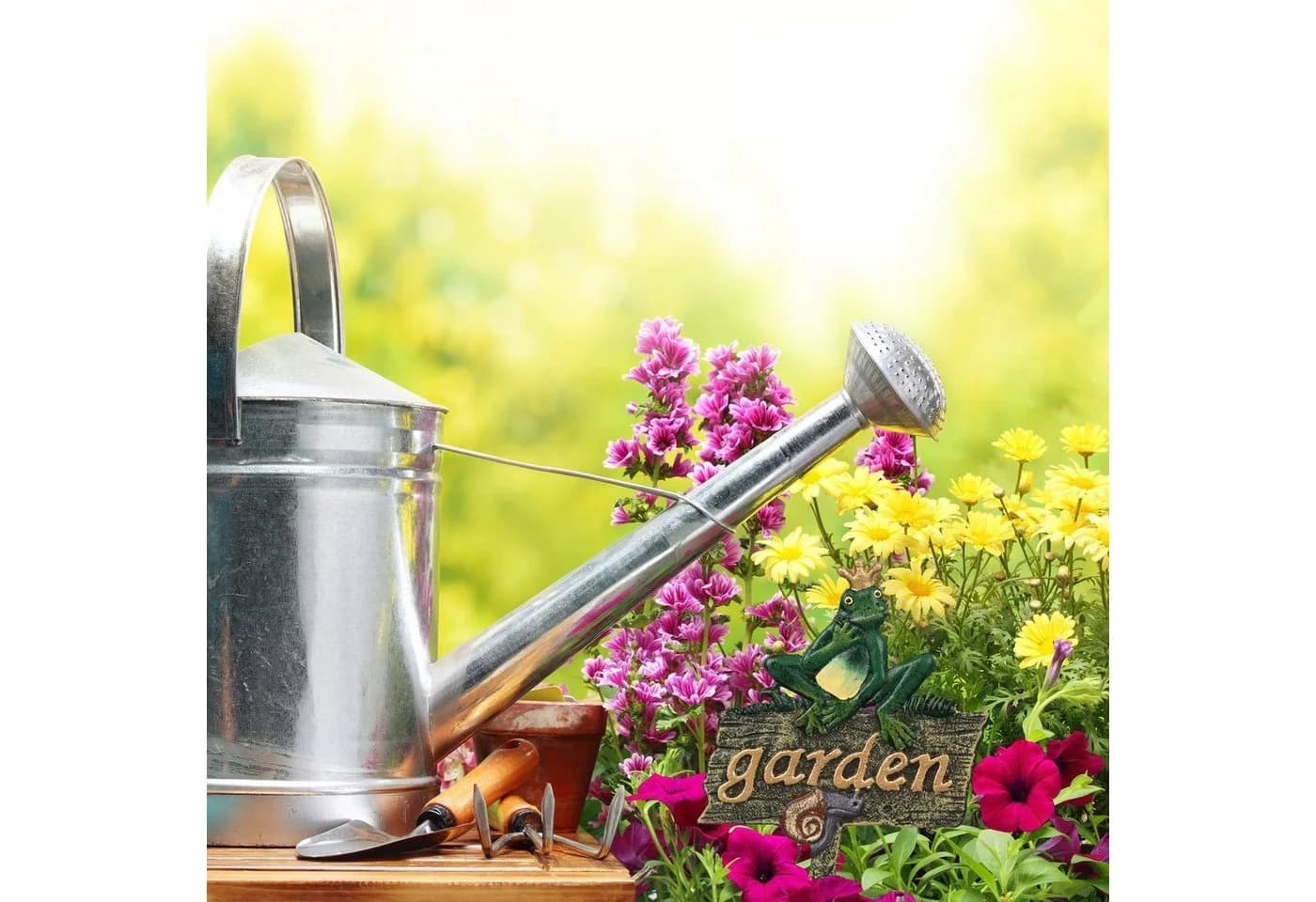 relaxdays Gartenstecker "garden" Bunt Frosch Deko