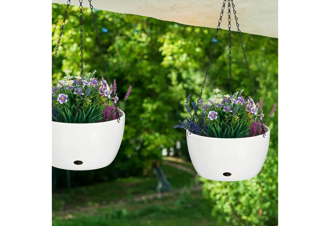 relaxdays Blumenampel 2er Set XL mit Wasserspeicher - Bild 5