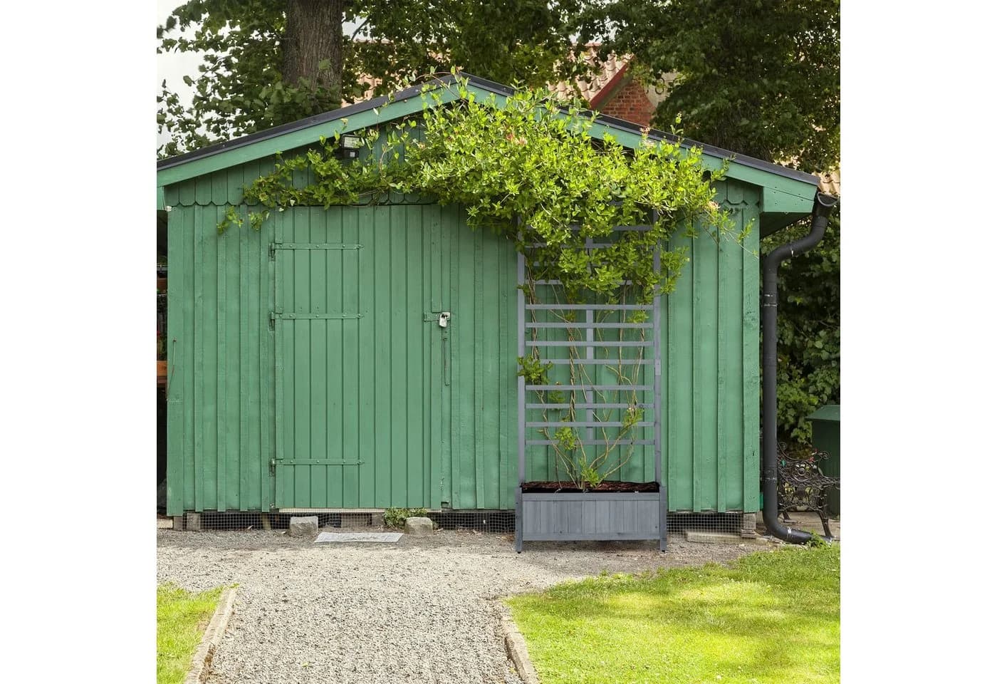 relaxdays Pflanzkübel Pflanzkasten mit Spalierwand Grau - Bild 5