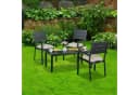 relaxdays Gartentisch Rechteckig Holzoptik Schwarz - Outdoor Esstisch Bild 1