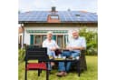 relaxdays Gartentisch Rechteckig Holzoptik Schwarz - Outdoor Esstisch Bild 3