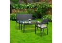 relaxdays Gartenbank mit Sitzauflage Schwarz Anthrazit Bild 1