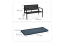 relaxdays Gartenbank mit Sitzauflage Schwarz Anthrazit Bild 4