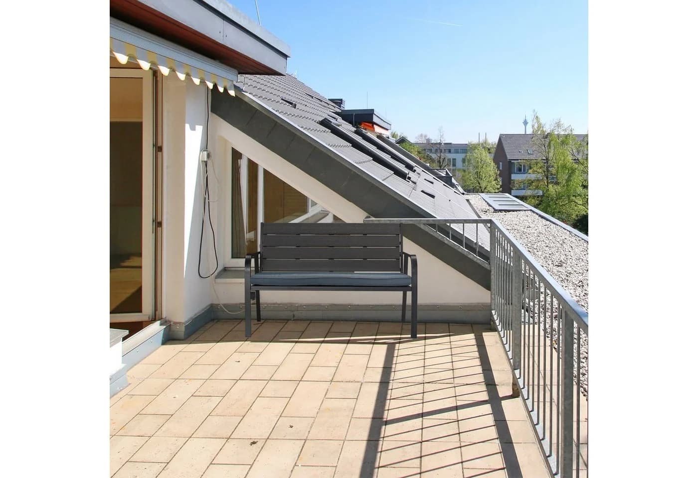 relaxdays Gartenbank mit Sitzauflage Schwarz Anthrazit - Bild 5