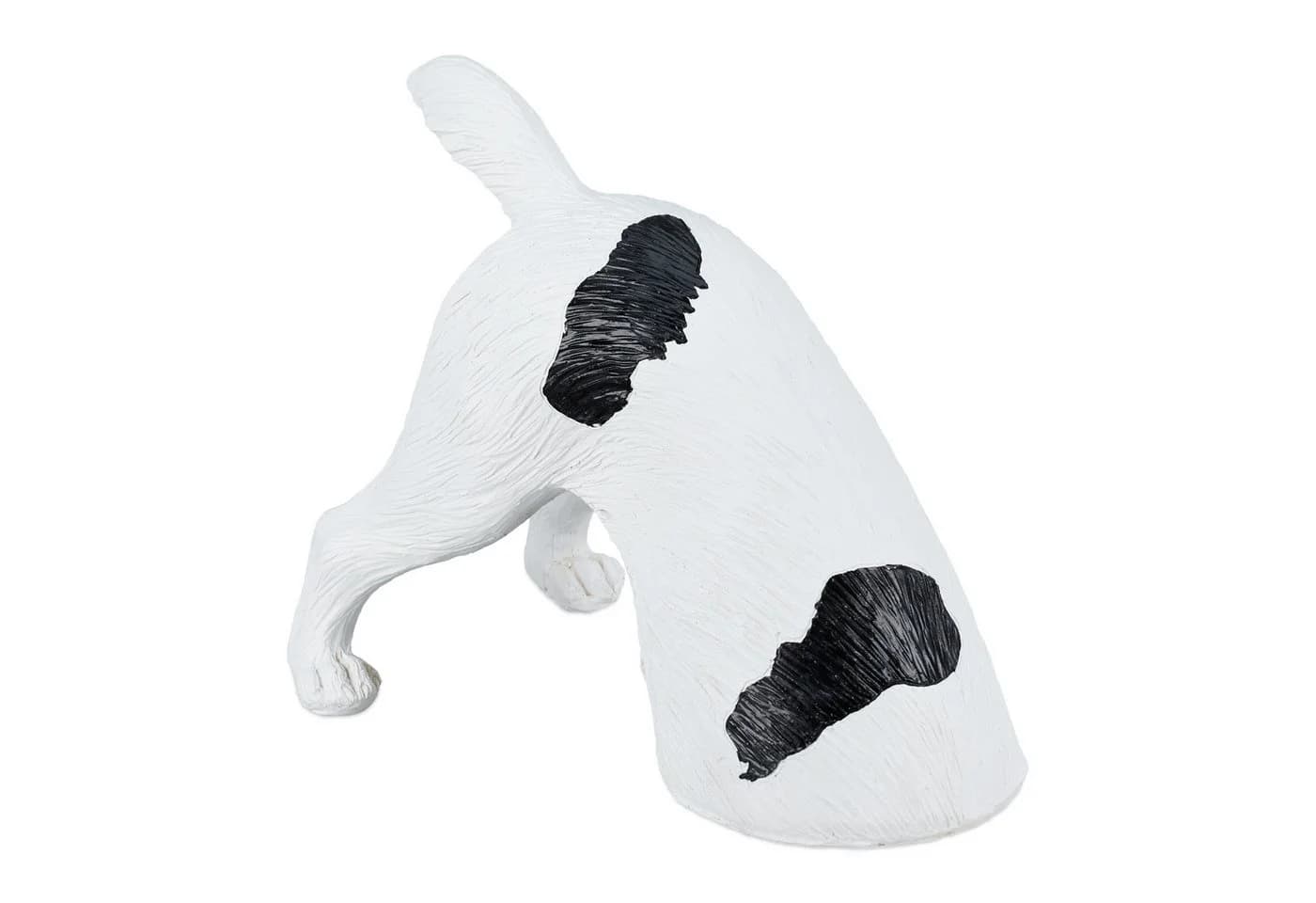 relaxdays Gartenfigur buddelnder Hund Weiß Schwarz Polyresin - Bild 2