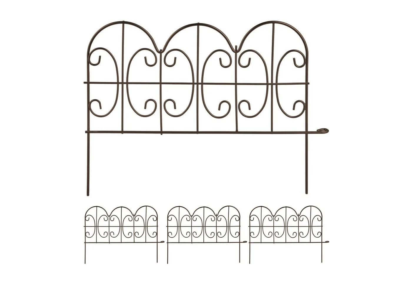 relaxdays Beetbegrenzung Beeteinfassung Metall 4er Set Bronze - Bild 2