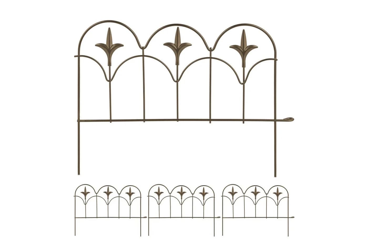 relaxdays Beetbegrenzung Beeteinfassung Metall 4er Set Bronze - Bild 2