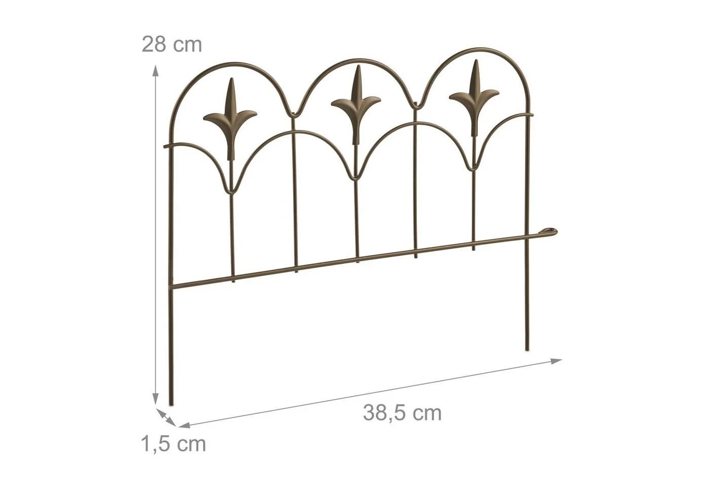 relaxdays Beetbegrenzung Beeteinfassung Metall 4er Set Bronze - Bild 4