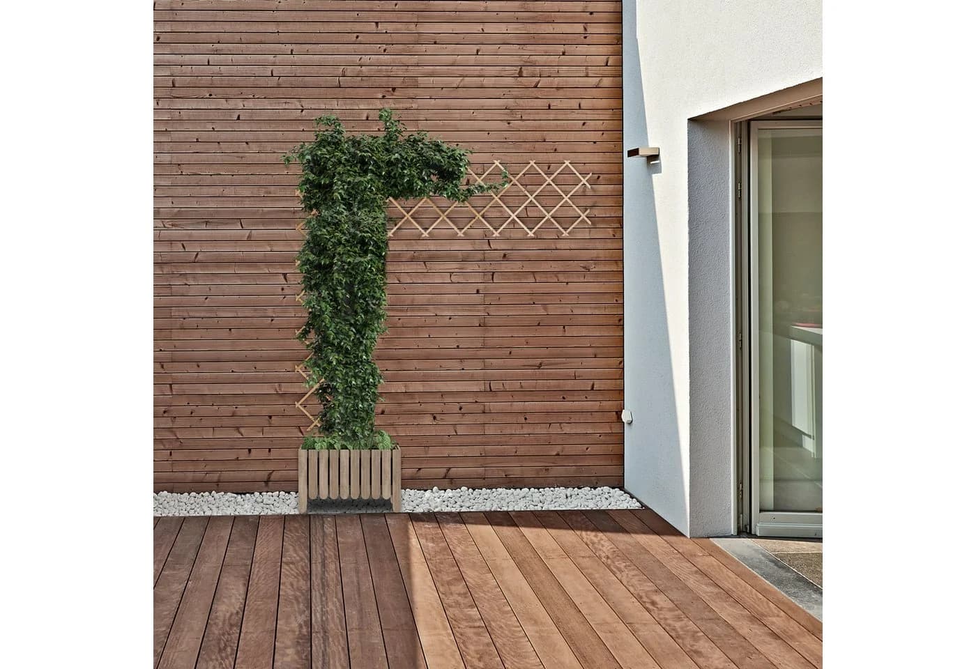 relaxdays Ausziehbares Rankgitter 3er Set Tannenholz Natur - Bild 5