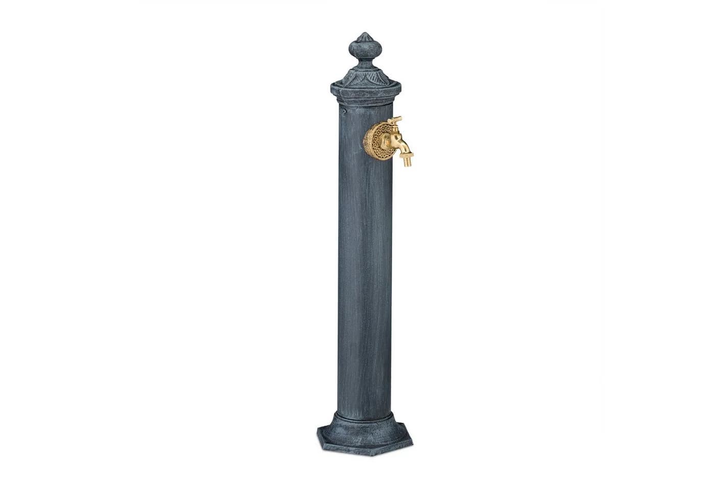 relaxdays Gartenbrunnen Standbrunnen Antik Grau/Gold - Bild 2