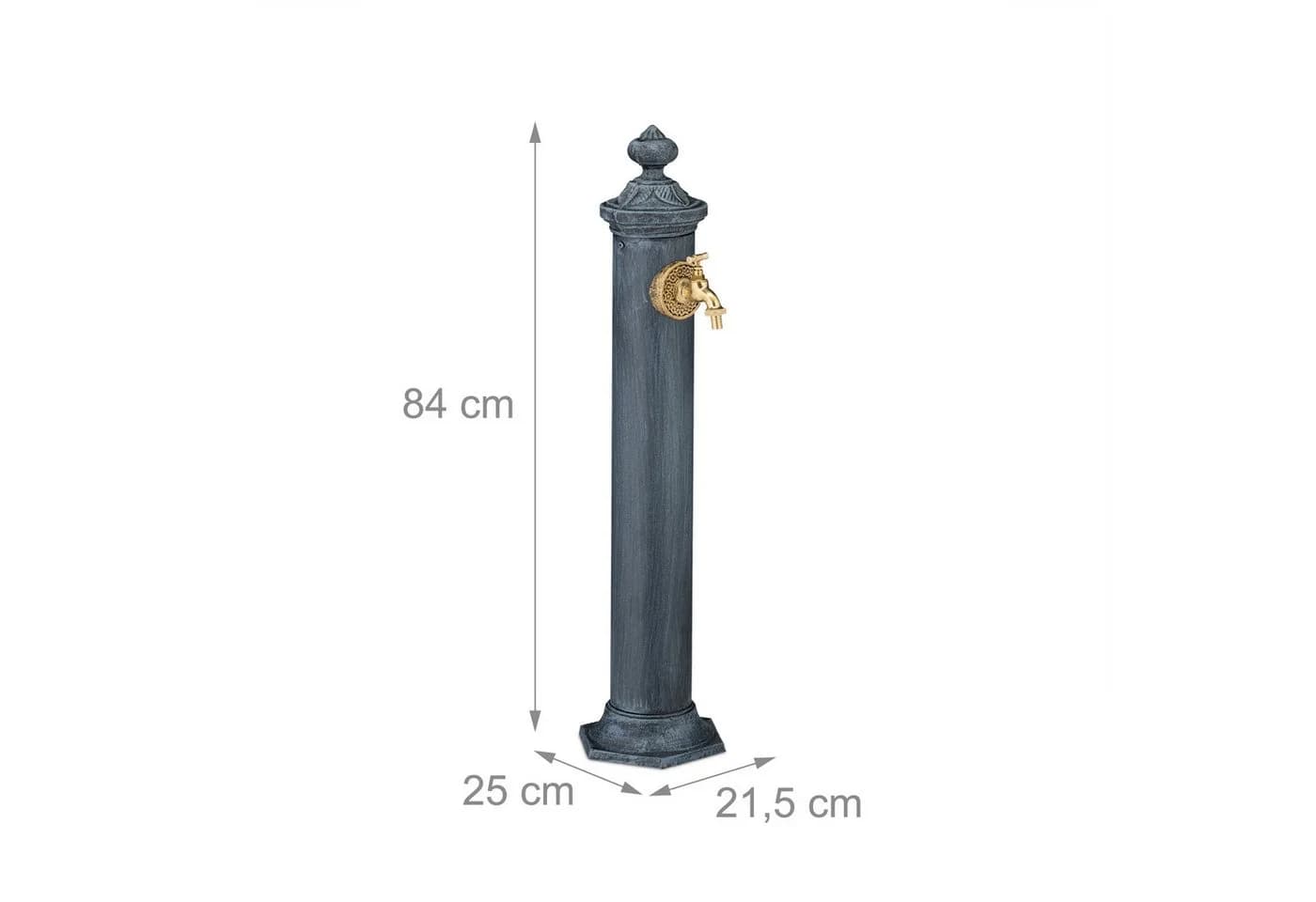 relaxdays Gartenbrunnen Standbrunnen Antik Grau/Gold - Bild 4