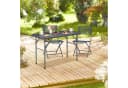 relaxdays Klappbarer Gartentisch Grau Rattanoptik Bild 1