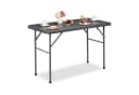 relaxdays Klappbarer Gartentisch Grau Rattanoptik Bild 2