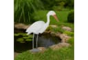 relaxdays Gartendeko-Figur Reiher Weiß Grau Orange Bild 1