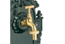 relaxdays Wandbrunnen Grün Gold Antik Gartenwaschbecken Bild 5