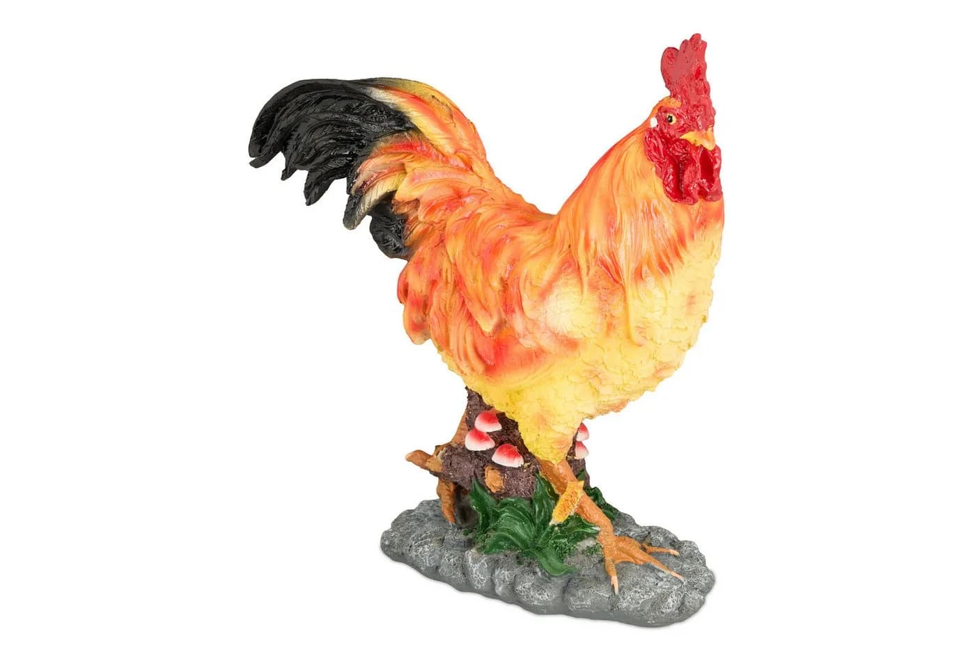 relaxdays Gartenfigur Hahn Braun Rot Gelb Polyresin - Bild 2