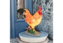 relaxdays Gartenfigur Hahn Braun Rot Gelb Polyresin Bild 3