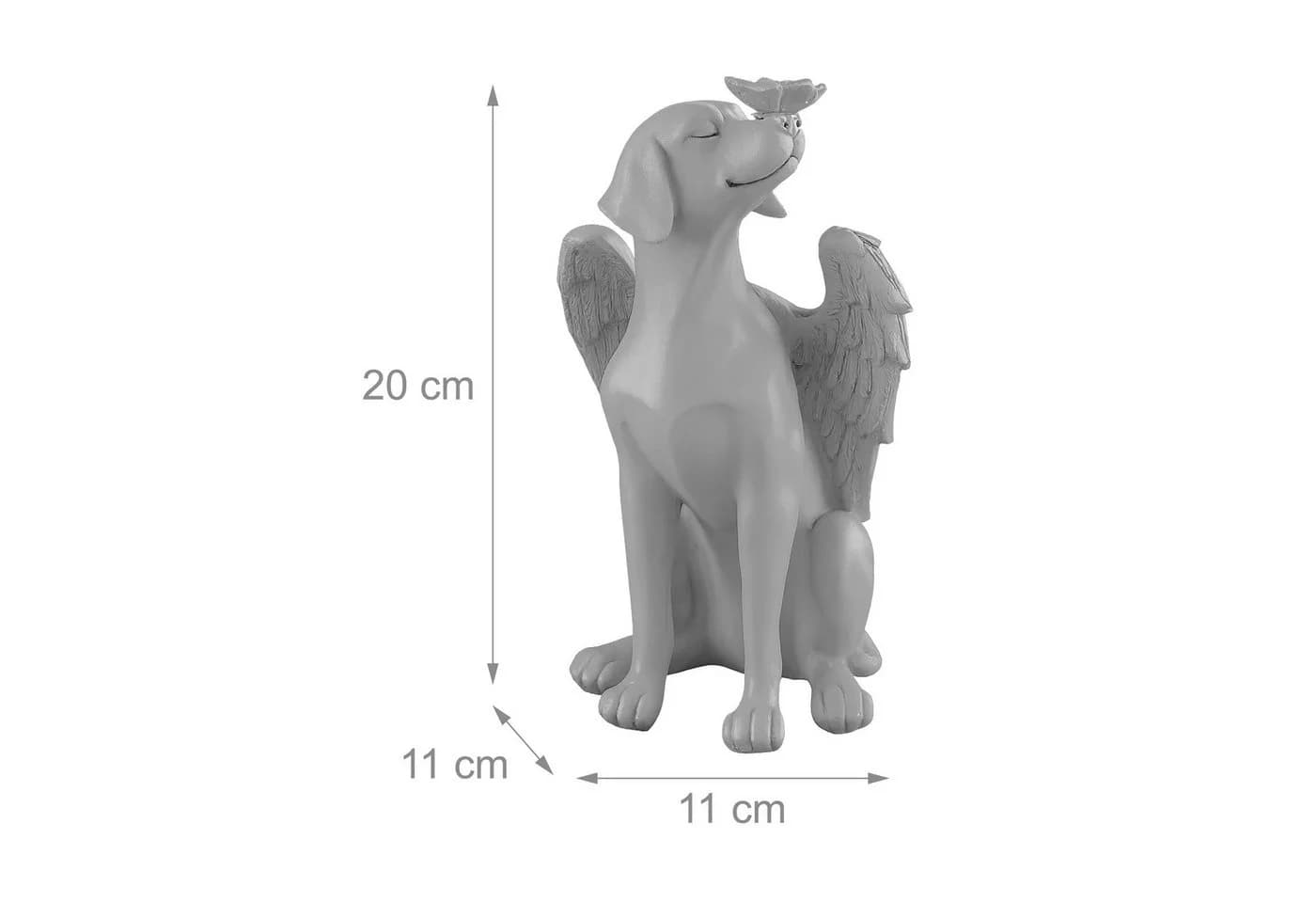 RELAXDAYS Gartenfigur Grabschmuck für Hunde Engel Grau Polyresin - Bild 4