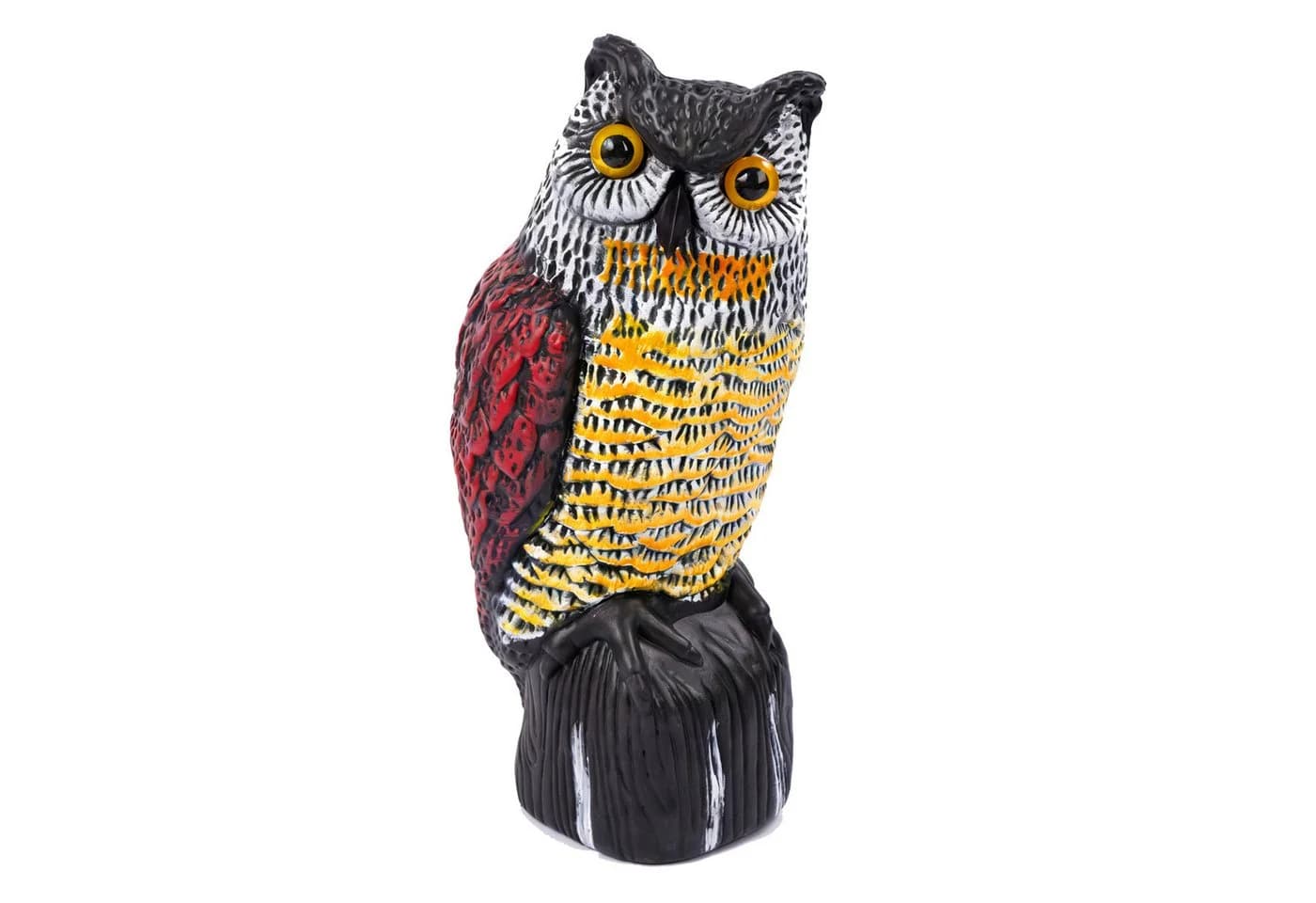 RELAXDAYS Vogelattrappe Eule 40 cm Schwarz/Rot/Gelb - Bild 2