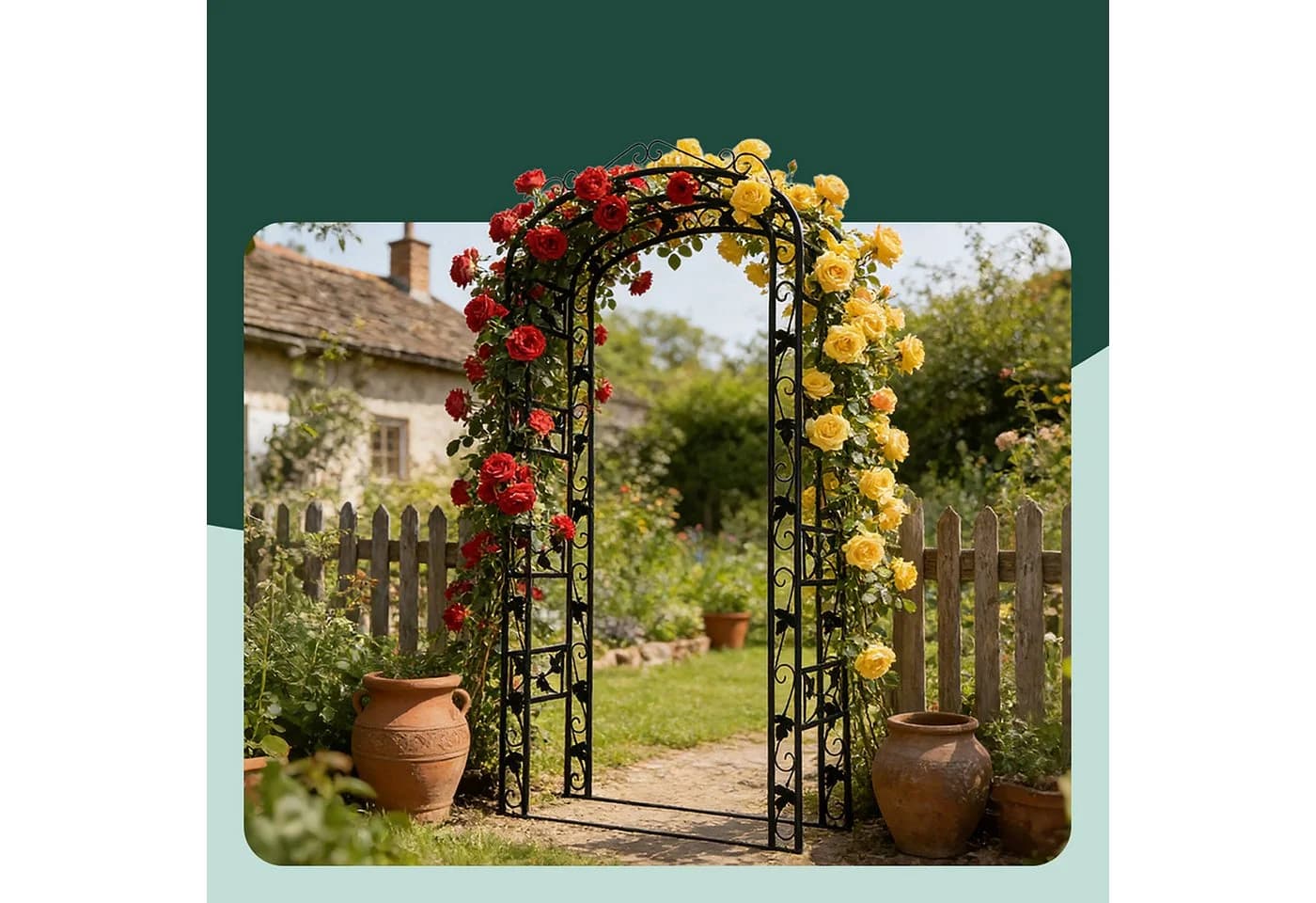 relaxdays Rosenbogen Weinreben Schwarz Eisen Gartenbogen