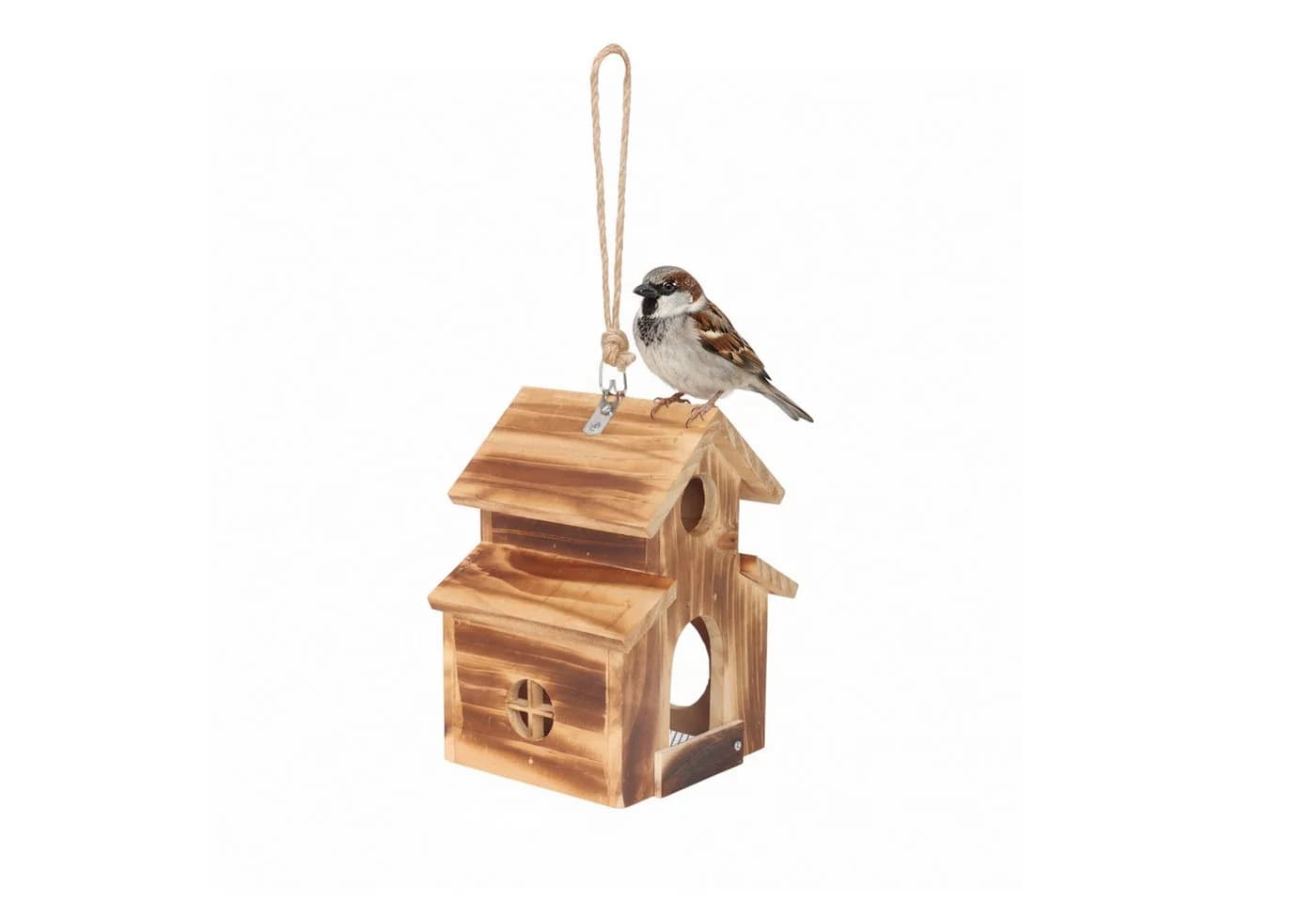 relaxdays Vogelhaus zum Aufhängen Braun Kiefernholz - Bild 2