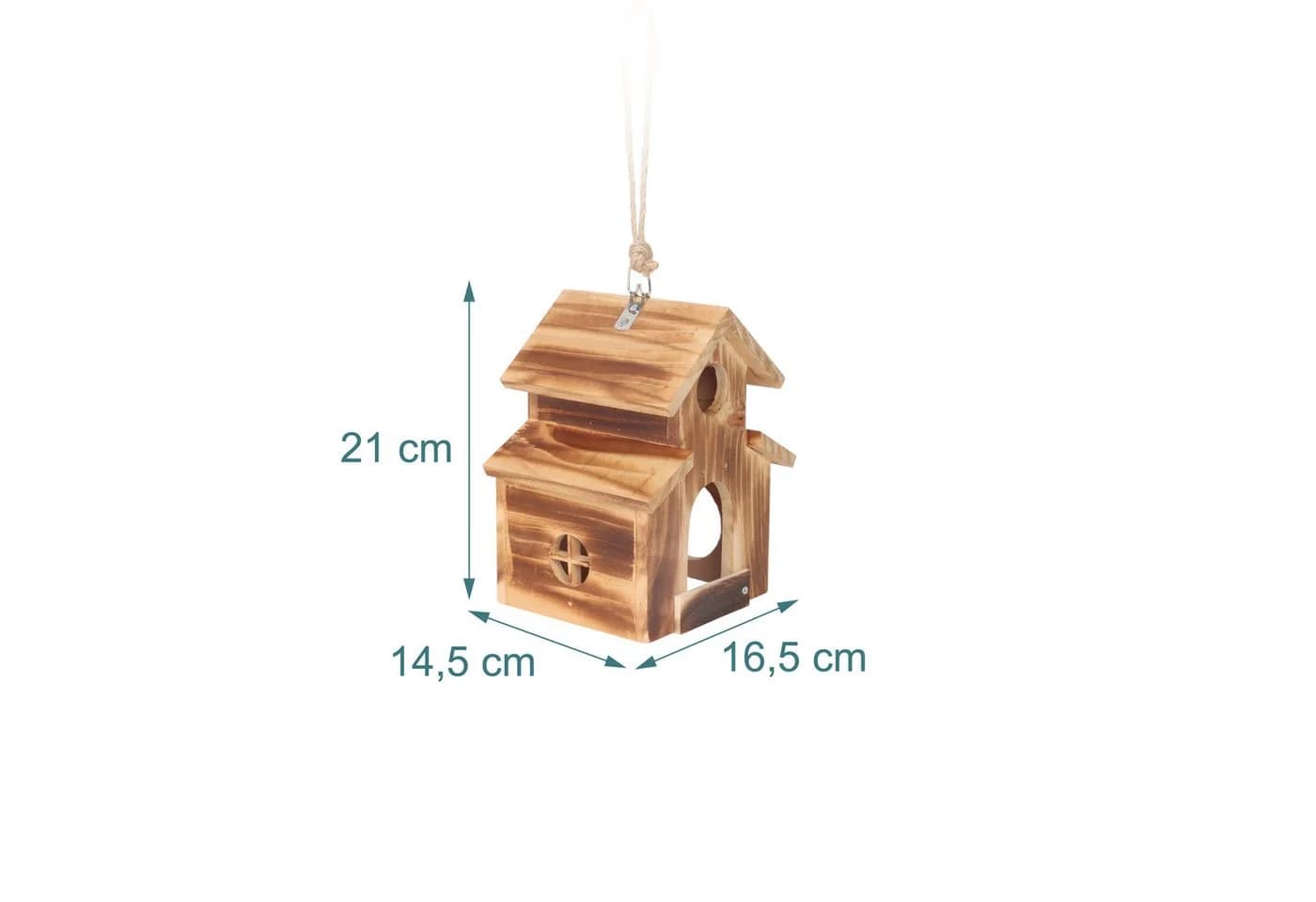 relaxdays Vogelhaus zum Aufhängen Braun Kiefernholz - Bild 4