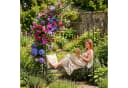relaxdays Rosenbogen mit Gartenbank Schwarz Stahl Bild 1