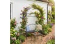 relaxdays Rosenbogen mit Gartenbank Schwarz Stahl Bild 3