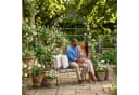 relaxdays Rosenbogen mit Gartenbank Schwarz Stahl Bild 5