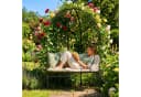 relaxdays Gartenbank mit Rosenbogen Schwarz Bild 1