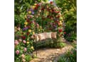 relaxdays Gartenbank mit Rosenbogen Schwarz Bild 3