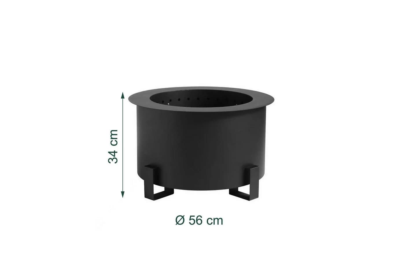 relaxdays Feuerschale ohne Rauch Ø 56 cm Schwarz - Bild 4