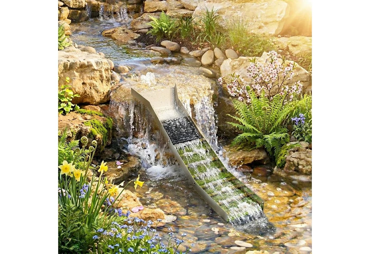 relaxdays Faltbare Goldwaschrinne Silber Aluminium