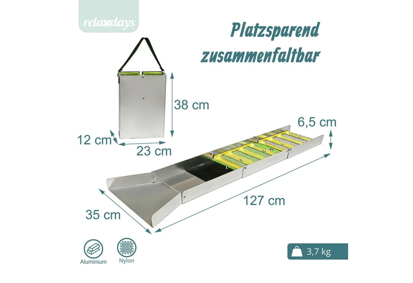 relaxdays Faltbare Goldwaschrinne Silber Aluminium - Bild 4