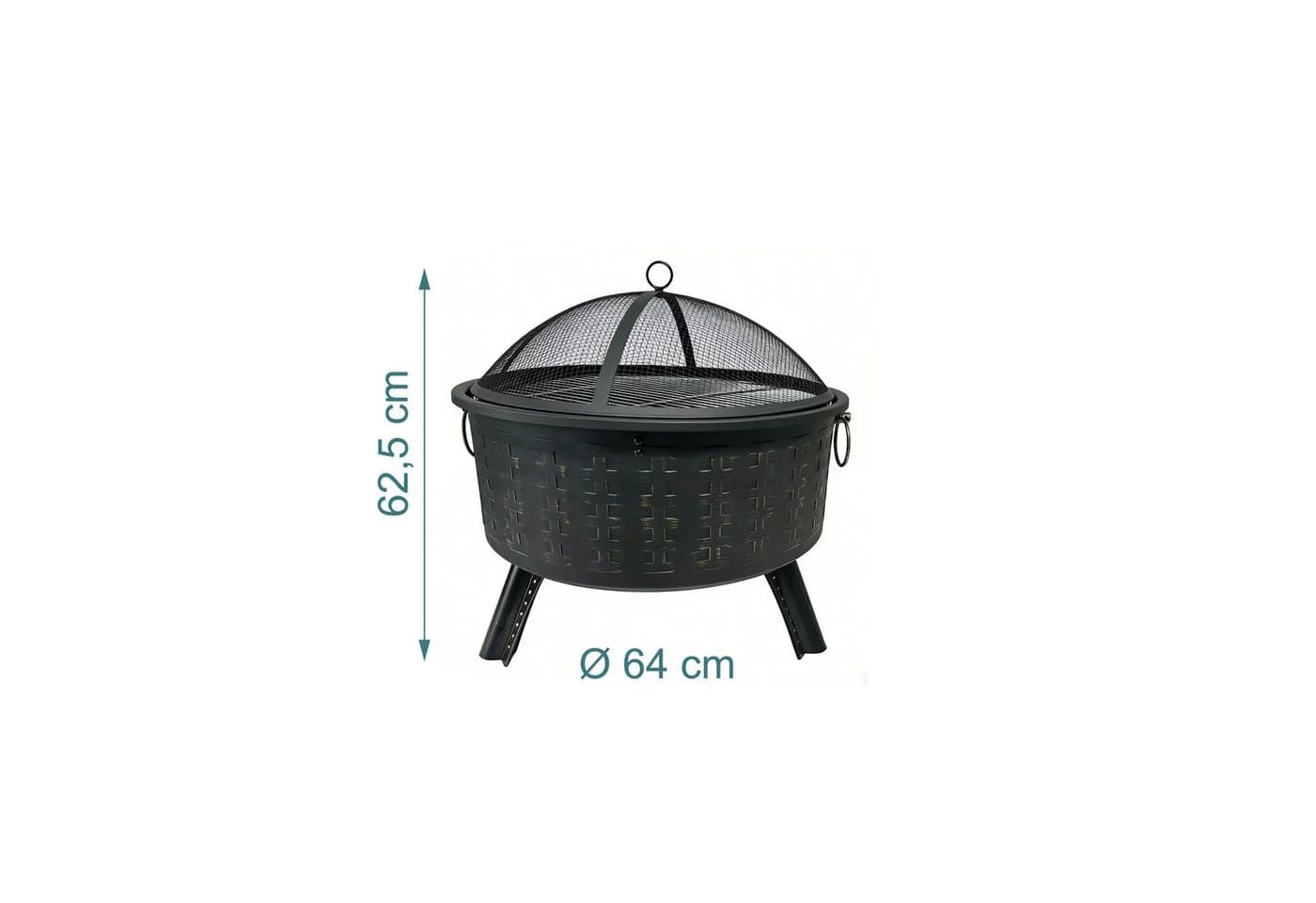 RELAXDAYS Feuerstelle mit Grillrost und Funkenschutz Schwarz - Bild 4