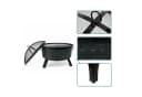 RELAXDAYS Feuerstelle mit Grillrost und Funkenschutz Schwarz Bild 5