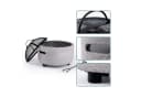 relaxdays Feuerschale in Steinoptik Grau Schwarz mit Grillrost Bild 5