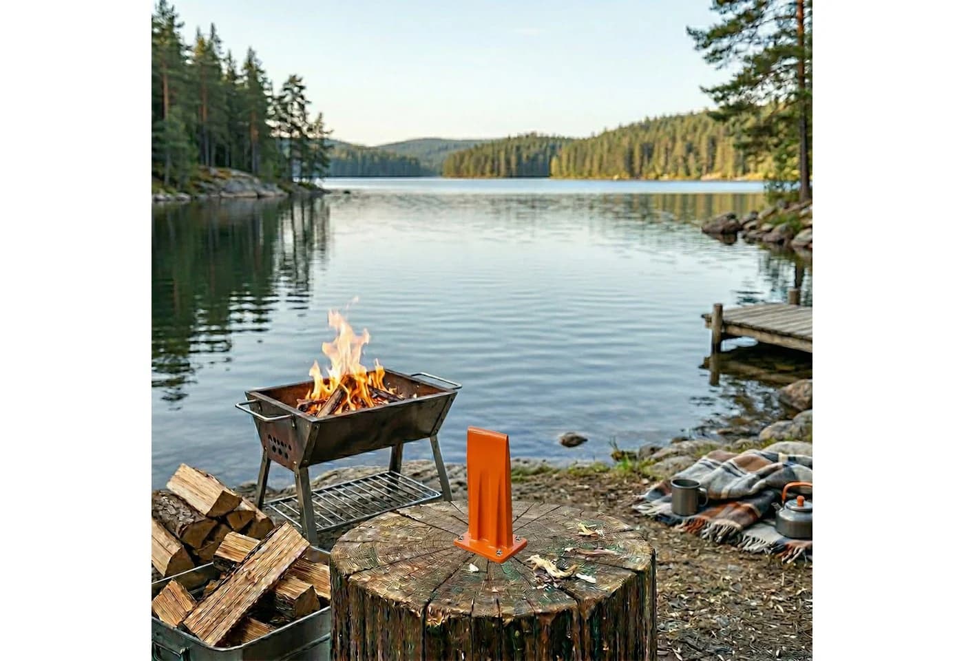 relaxdays Manueller Holzspalter Orange Stahl - Bild 5
