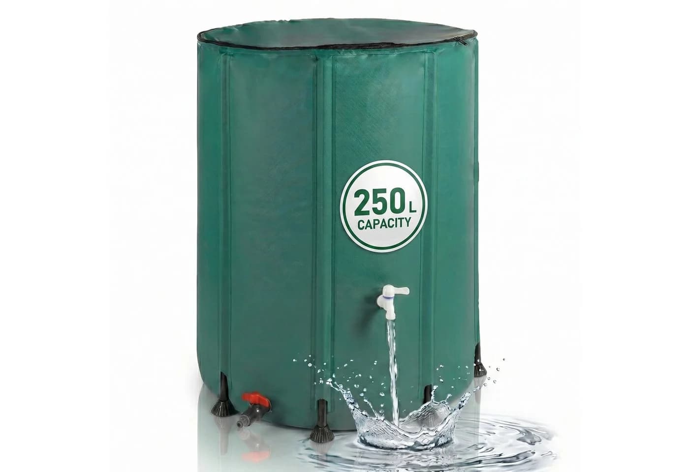 relaxdays Faltbare Regentonne 250l Grün Schwarz - Bild 2