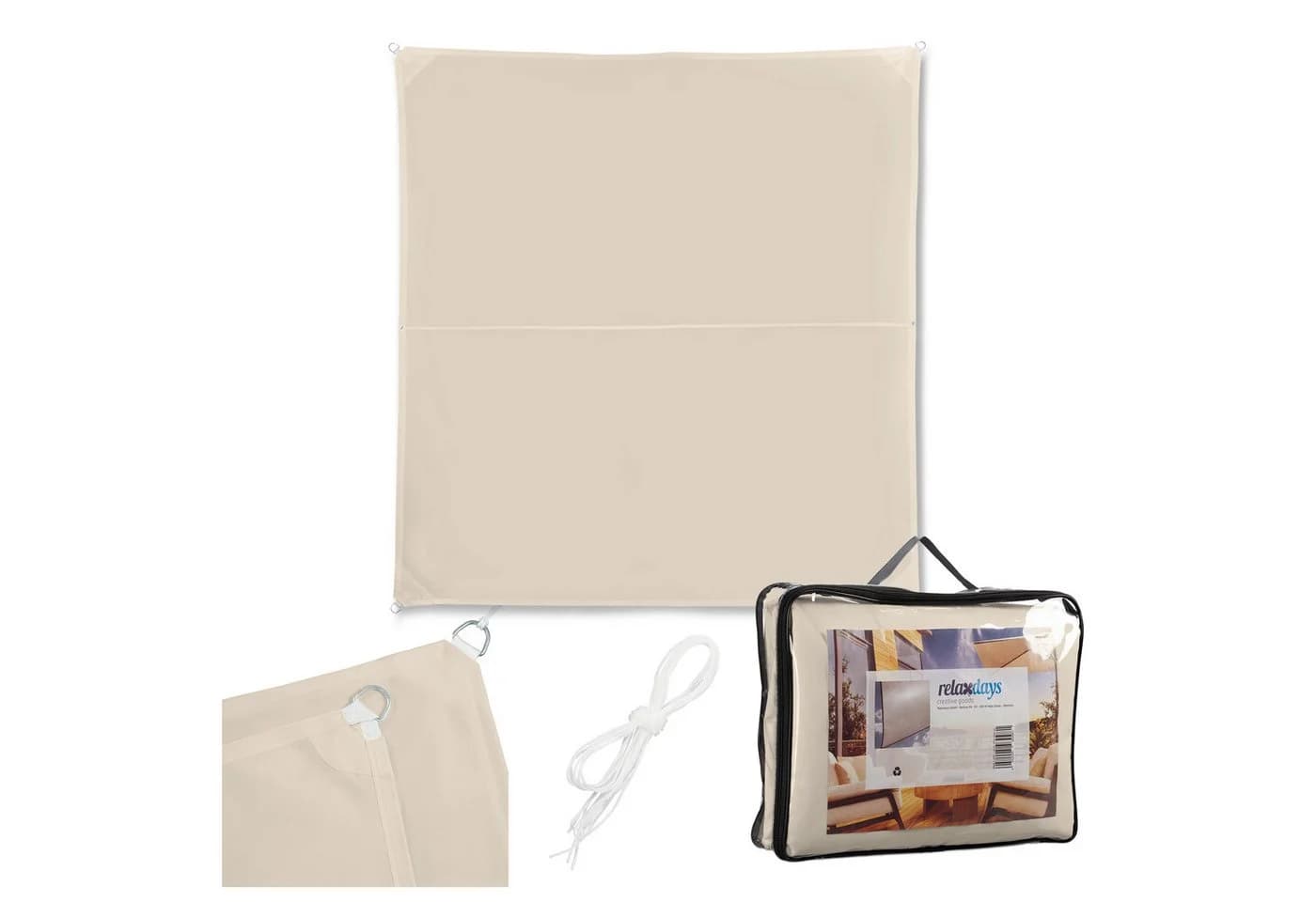 relaxdays Sonnensegel Beige UV-Schutz 30+ Polyester - Bild 2