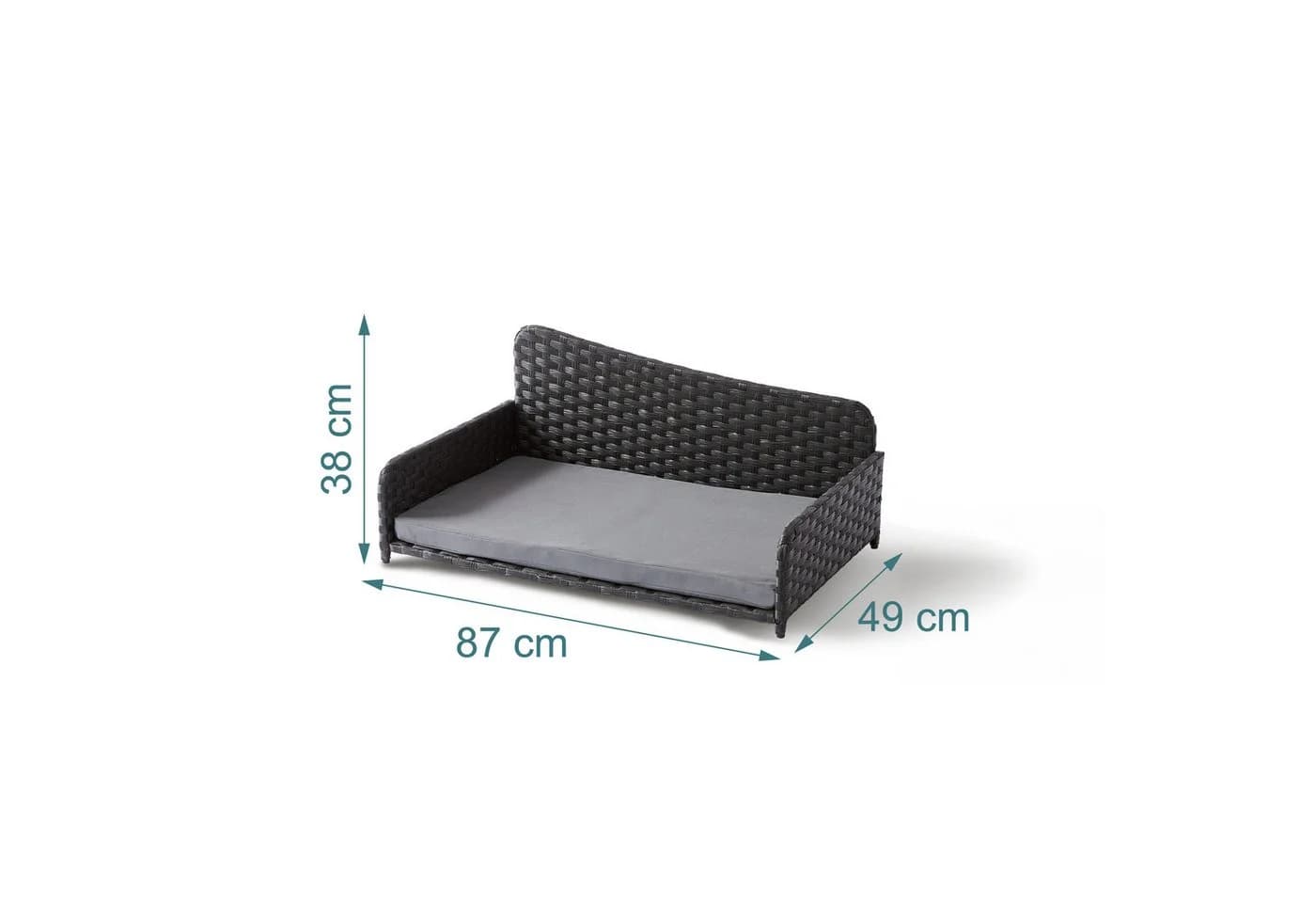 relaxdays Hundebett Rattan mit Kissen XL Grau - Bild 4