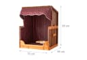 relaxdays Hundestrandkorb Holz & Rattan mit Napf maritim Bild 4