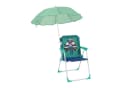 relaxdays Kinderklappstuhl mit Sonnenschirm Blau/Türkis/Weiß Bild 2
