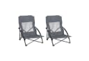 relaxdays Campingstuhl Faltbarer Strandstuhl 2er Set Grau Bild 2