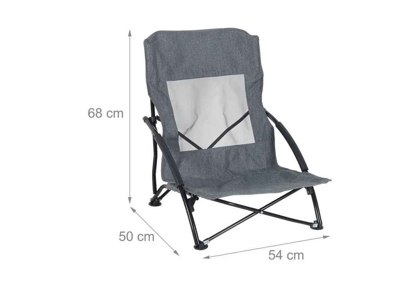 relaxdays Campingstuhl Faltbarer Strandstuhl 2er Set Grau - Bild 4