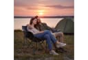 relaxdays Campingbank 2-Sitzer Grau Klappbar mit Getränkehalter Bild 1